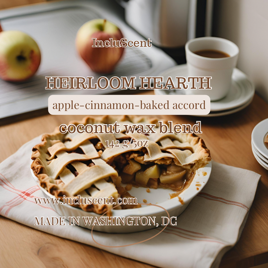 Heirloom Hearth apples/cinnamon/baked accord Coconut Wax Blend Candle