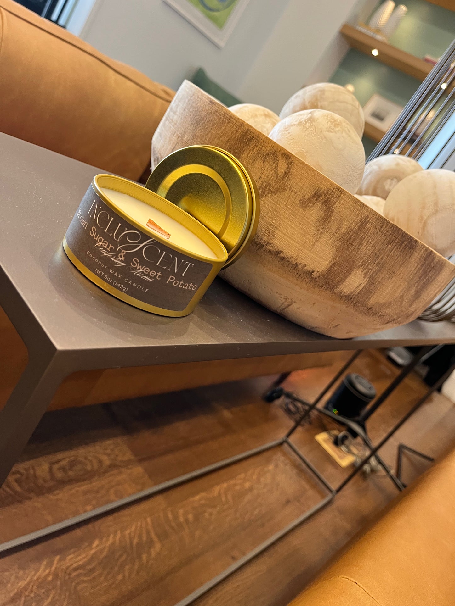 Brown Sugar & Sweet Potato | Limited Edition Wooden Wick Candle Metal Tin